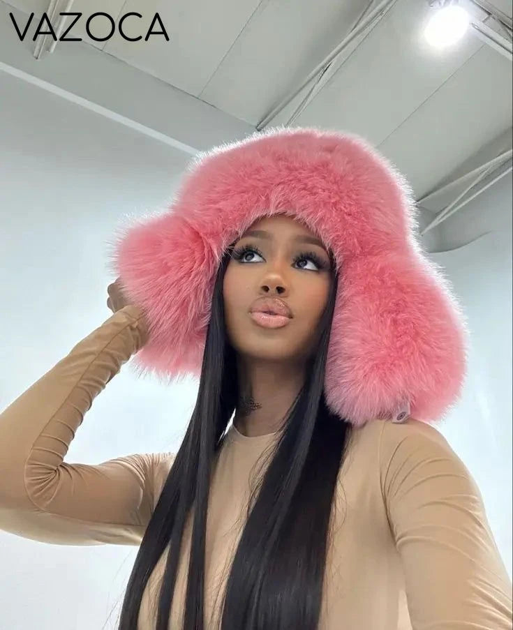 Plush Earflap Fur Hat