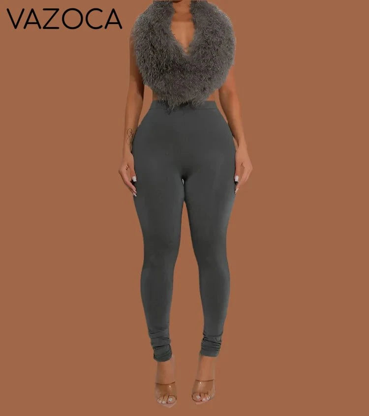Aubree Fur Pants Set