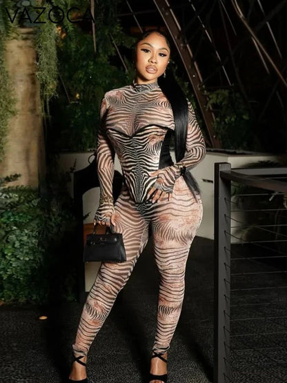 She's A Beast Zebra Jumpsuit