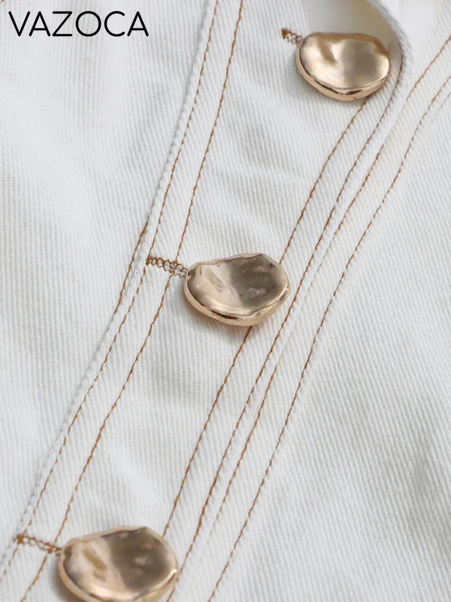 Belted Denim Maxi Dress
