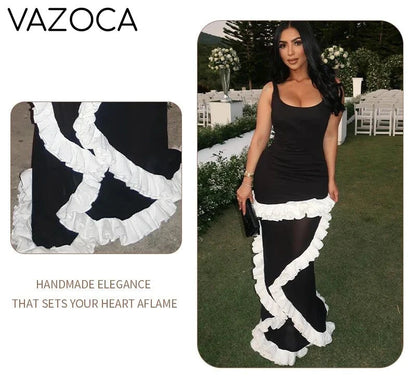 Artistic Gown Ruffled Maxi Dress