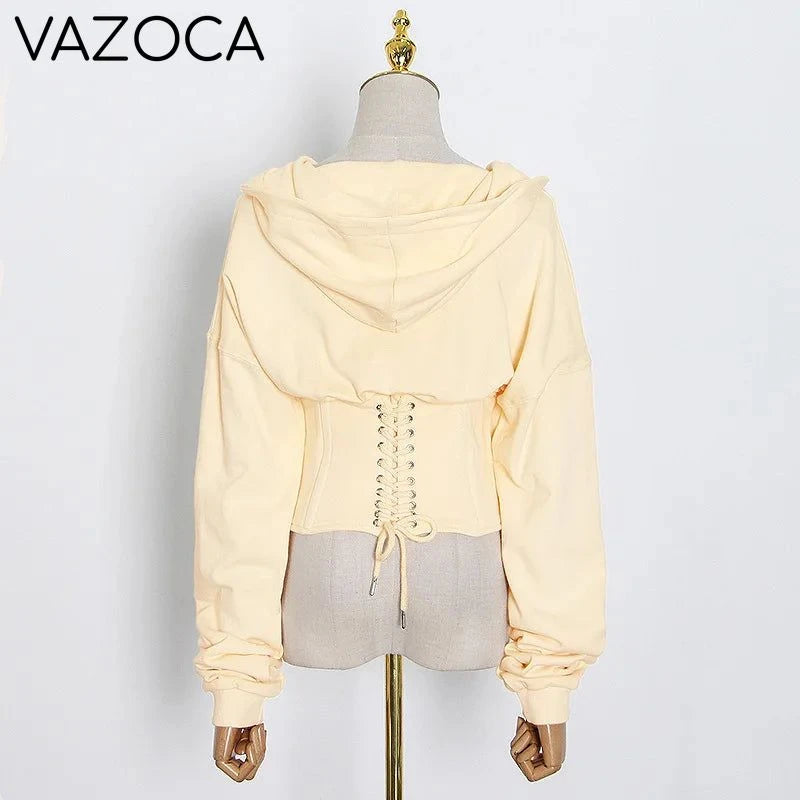 Hoodie Bandage Corset Jacket