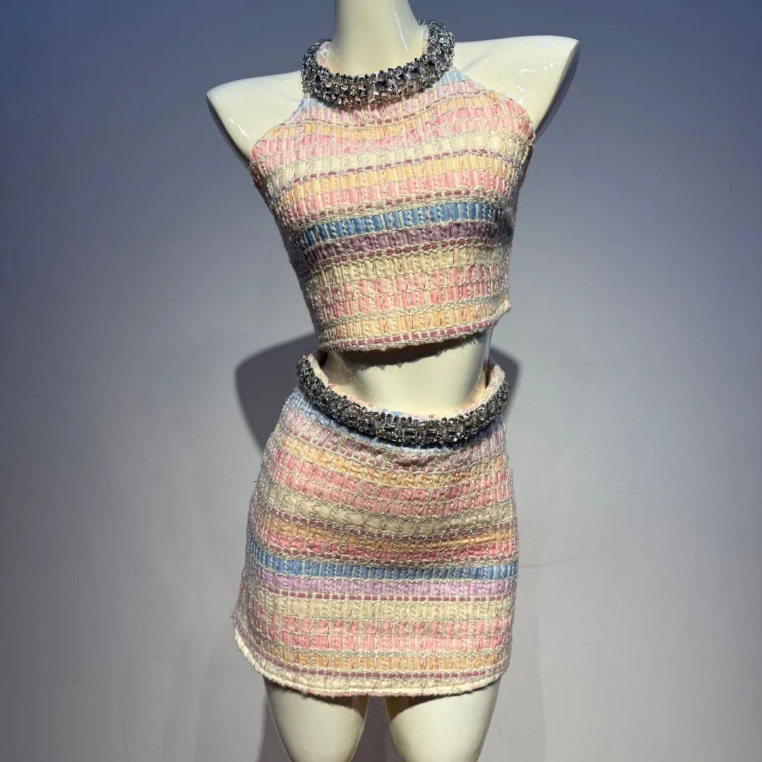 Viana Tweed Mini Skirt Set