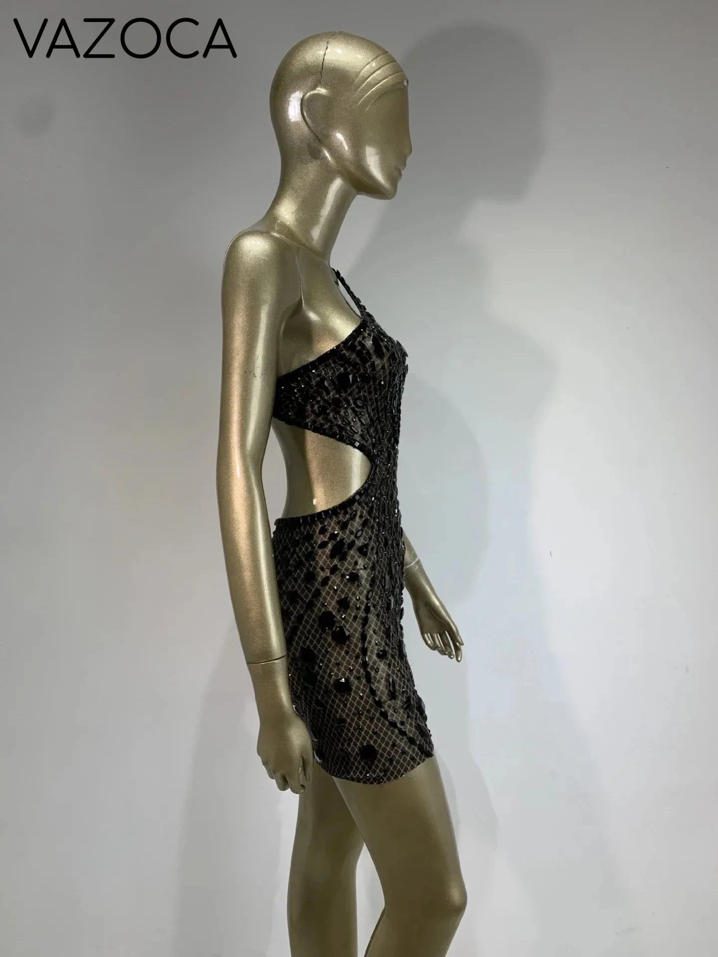 Anaya Mesh Sequins Mini Dress