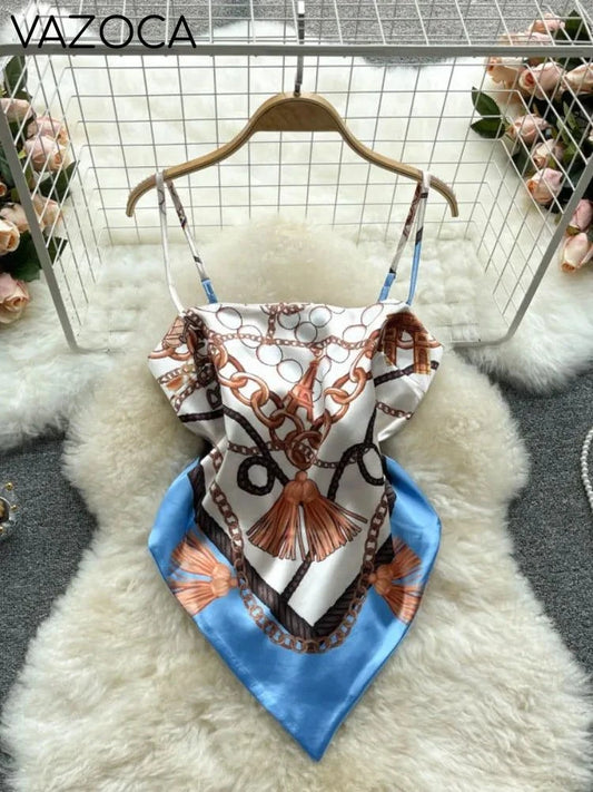 Aesthetic Satin Backless Vest