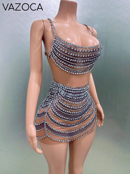 Shinning Diamond Mini Dress