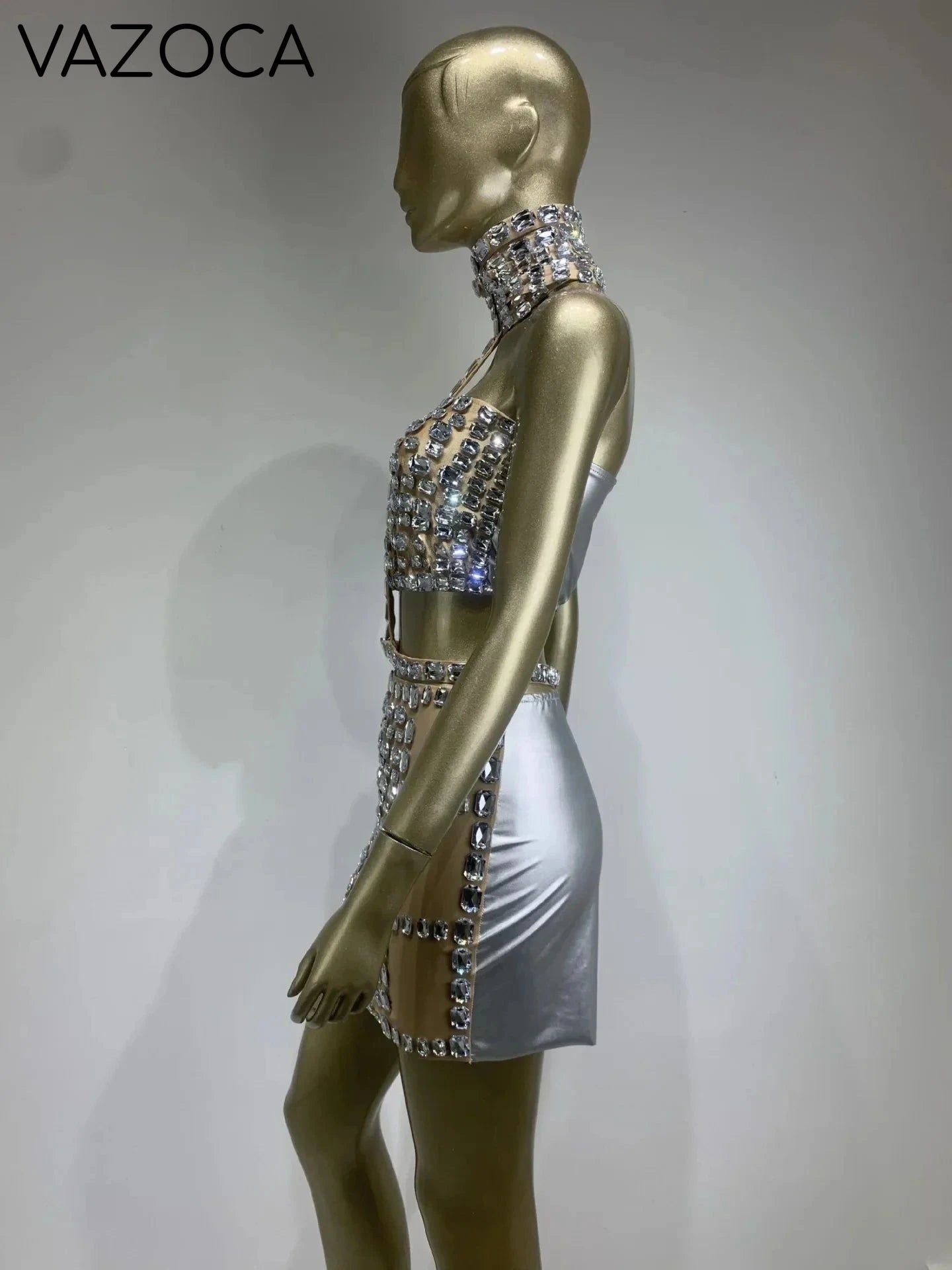 Lory Mesh Sequins Skirt Set