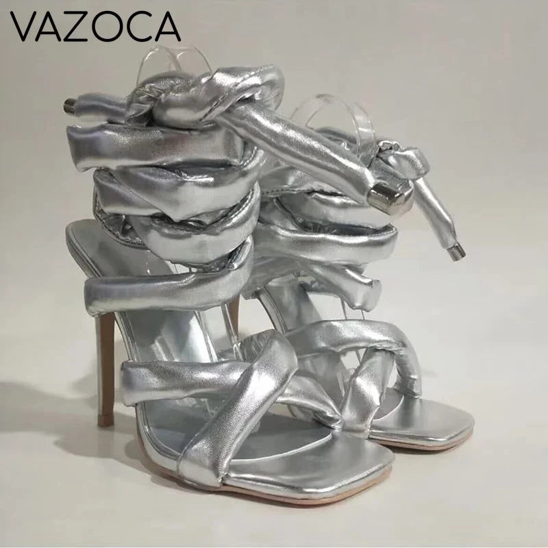 Act Up High Heels silver