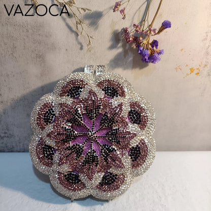 Floral Crystal Clutch Purse