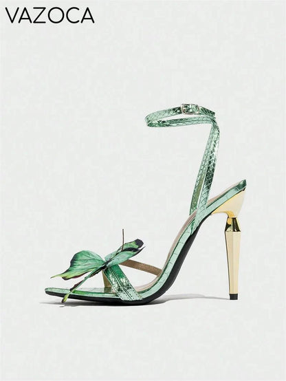Green Butterfly High Heels