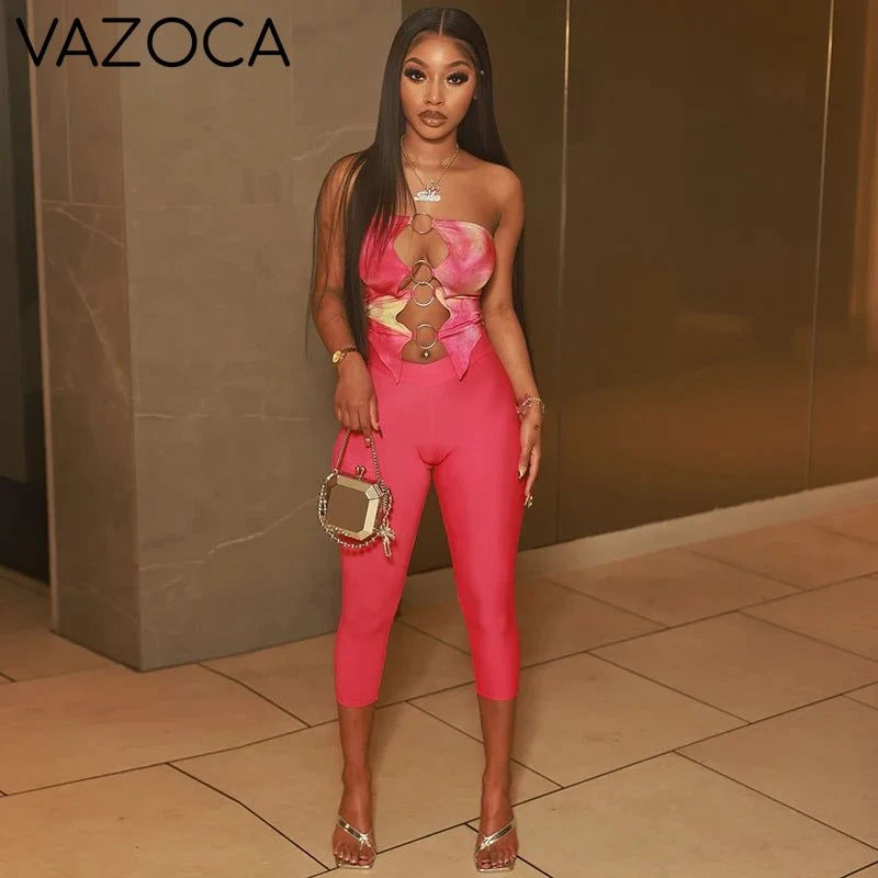 Metal Rings Pants Set