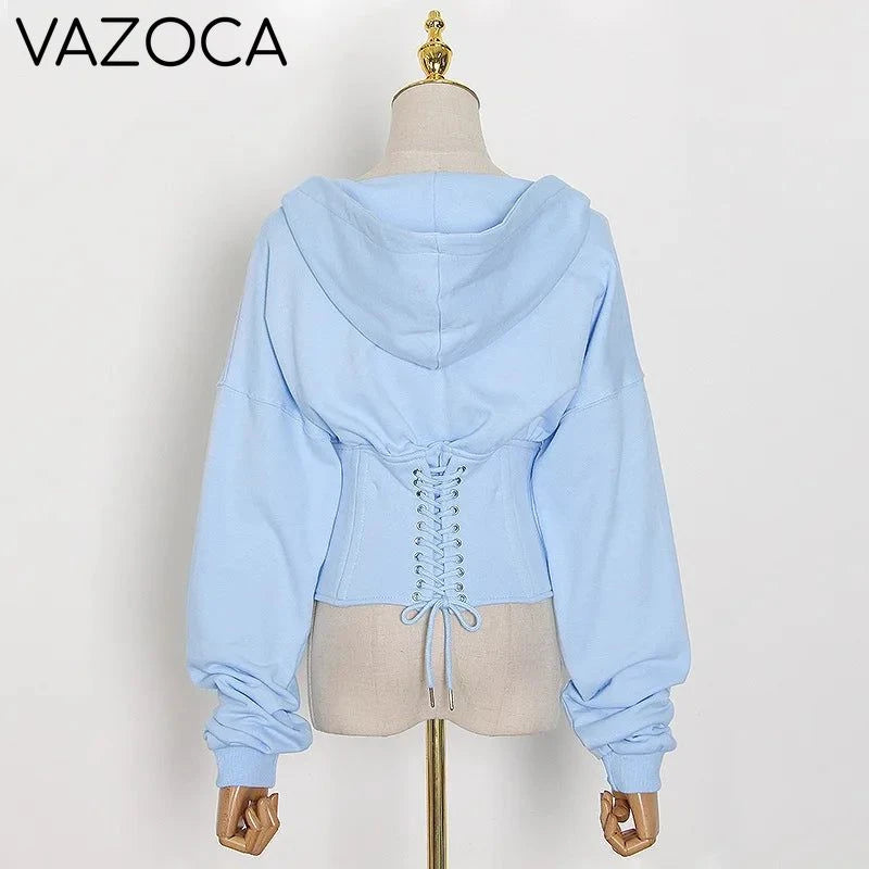 Hoodie Bandage Corset Jacket