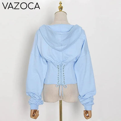Hoodie Bandage Corset Jacket