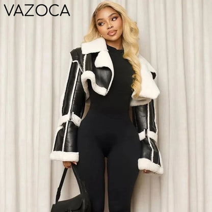 Fur Collar Crop Jacket