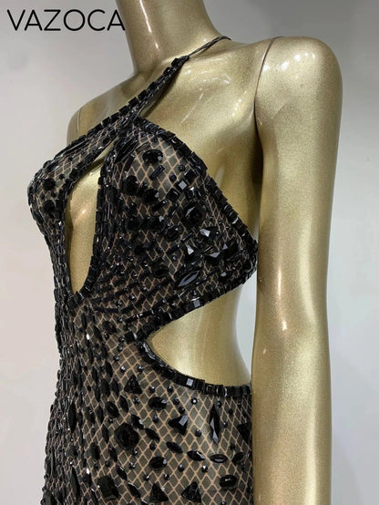 Anaya Mesh Sequins Mini Dress