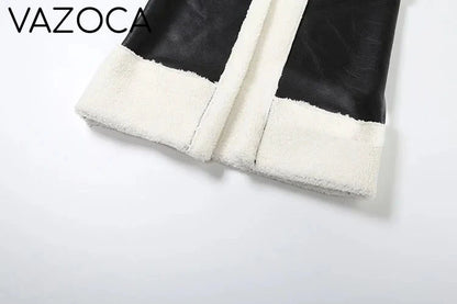 Faux Leather Trench Coat