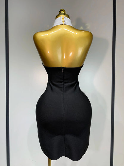White Collar  Bodycon Bandage Mini Dress