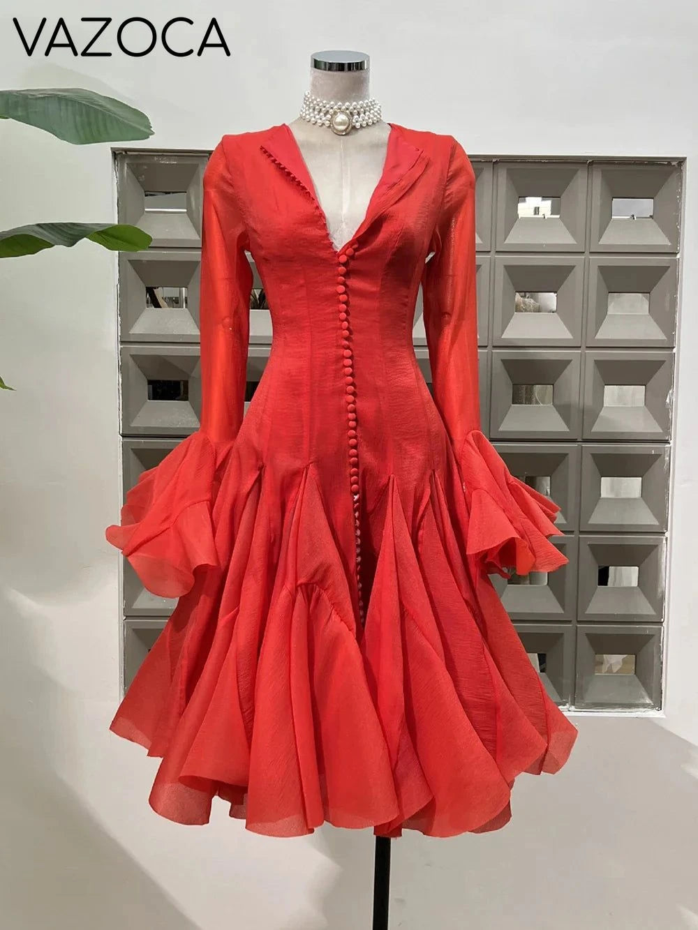Lory Peated Flare Midi Dress