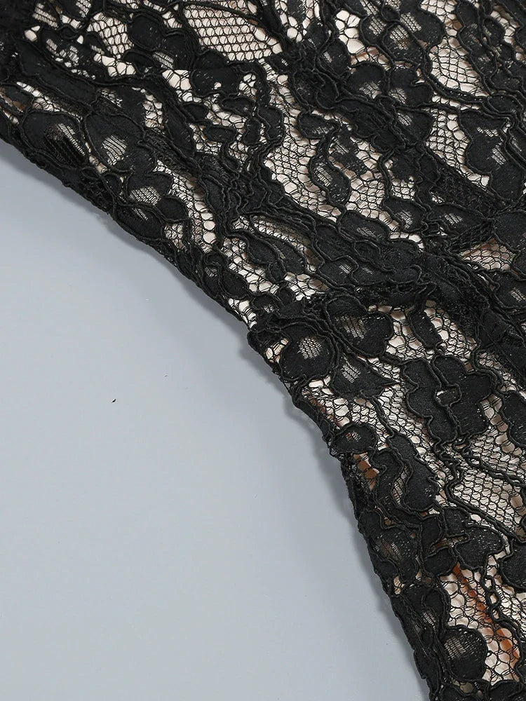 Floral Lace Bodycon Maxi Dress