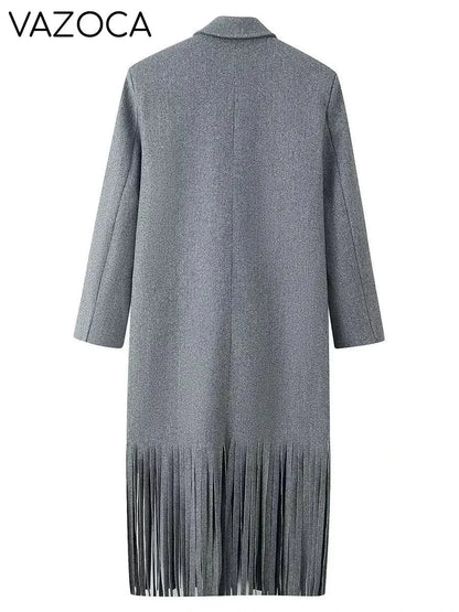 Wool Tassel Hem Coat