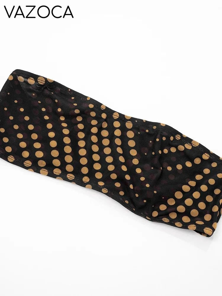 Polka Print 3pcs Shawl Short Set
