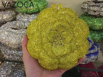 Floral Crystal Clutch Purse