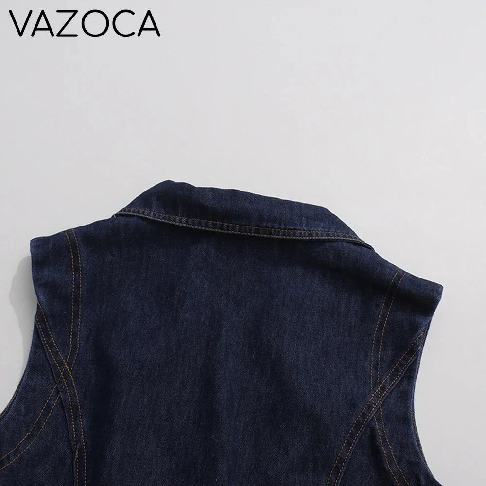 Belted Retro Denim Mini Dress