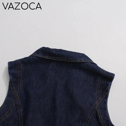 Belted Retro Denim Mini Dress