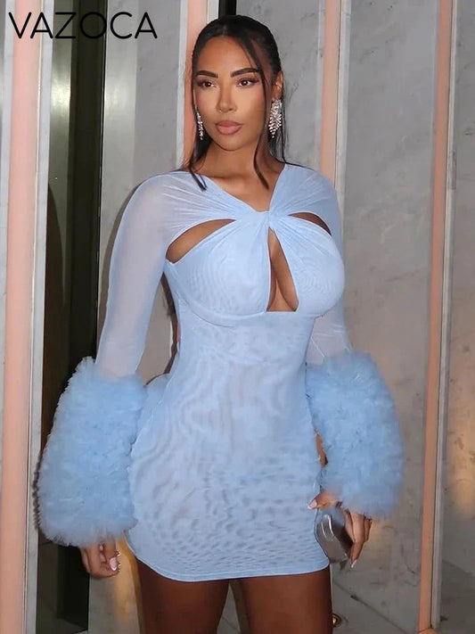 Kianda Fur Mini Dress