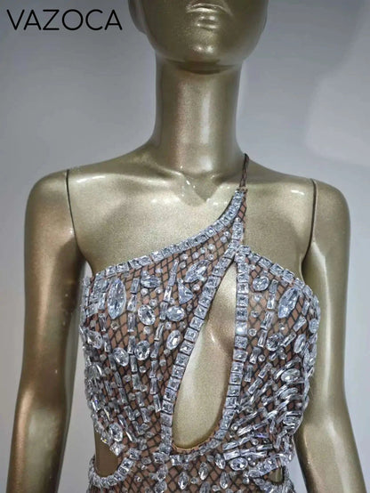 Anaya Mesh Sequins Mini Dress