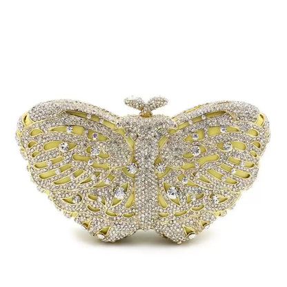 Butterfly Shaped Rhinestone Clutch Bag