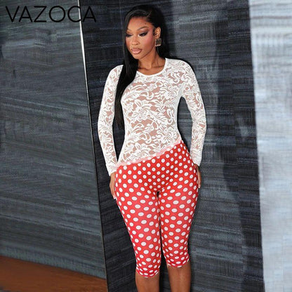 Polka Dot Lace Jumpsuit