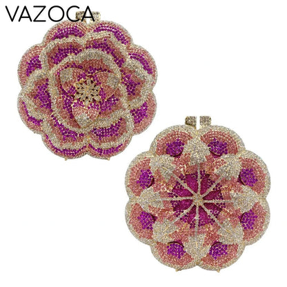 Floral Crystal Clutch Purse