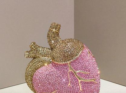 Heart Rhinestone Clutch Bag