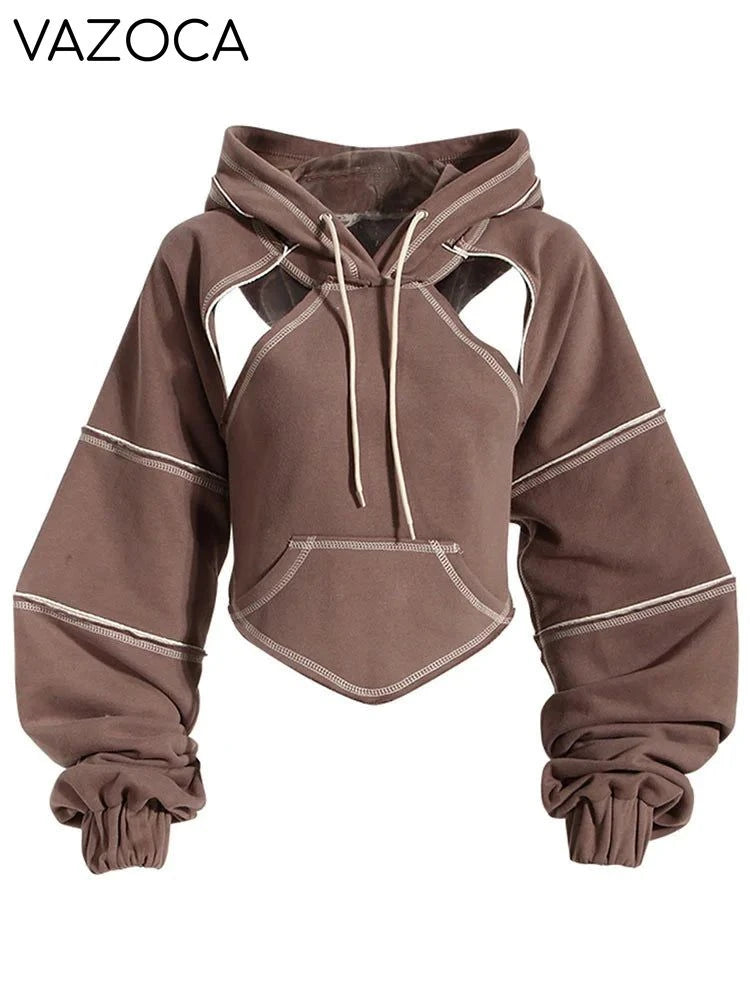 Hooded Cut Out Bandage Jacket