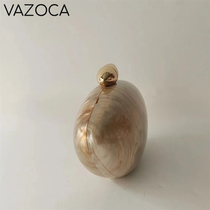 Shell Pearl Marble Clutch Purse