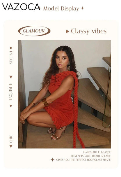 Velvet Rope One-Shoulder Mini Dress