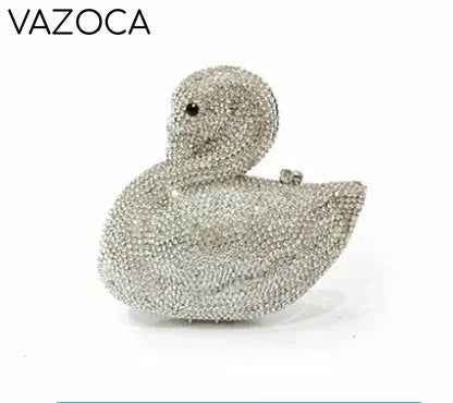 Swan Rhinestone Clutch Purse