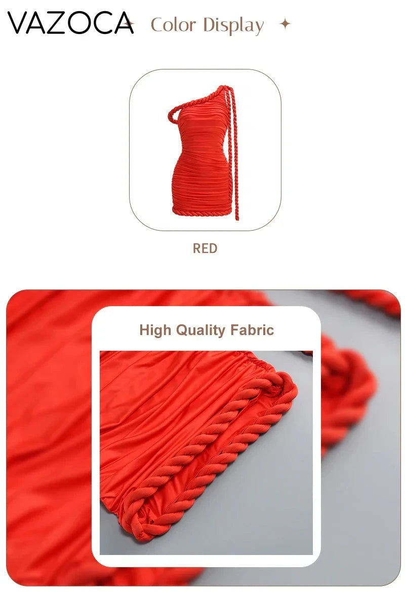 Velvet Rope One-Shoulder Mini Dress