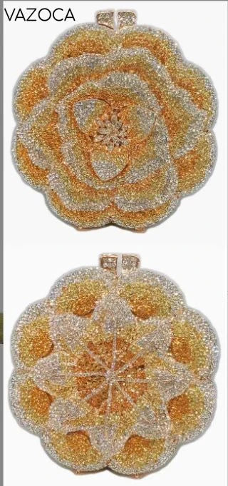 Floral Crystal Clutch Purse