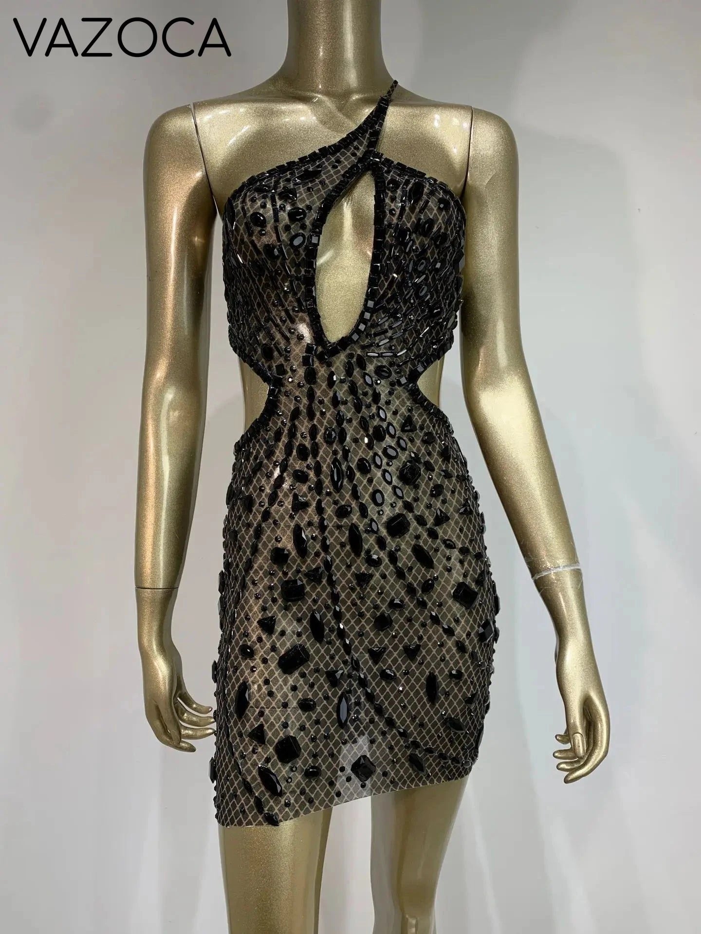 Anaya Mesh Sequins Mini Dress