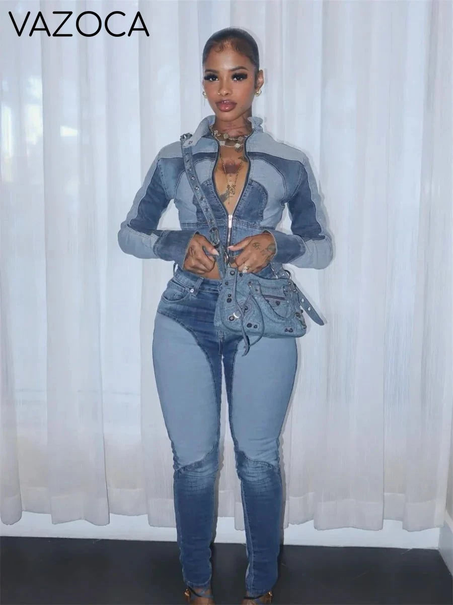 Shya Tracksuit Denim Set