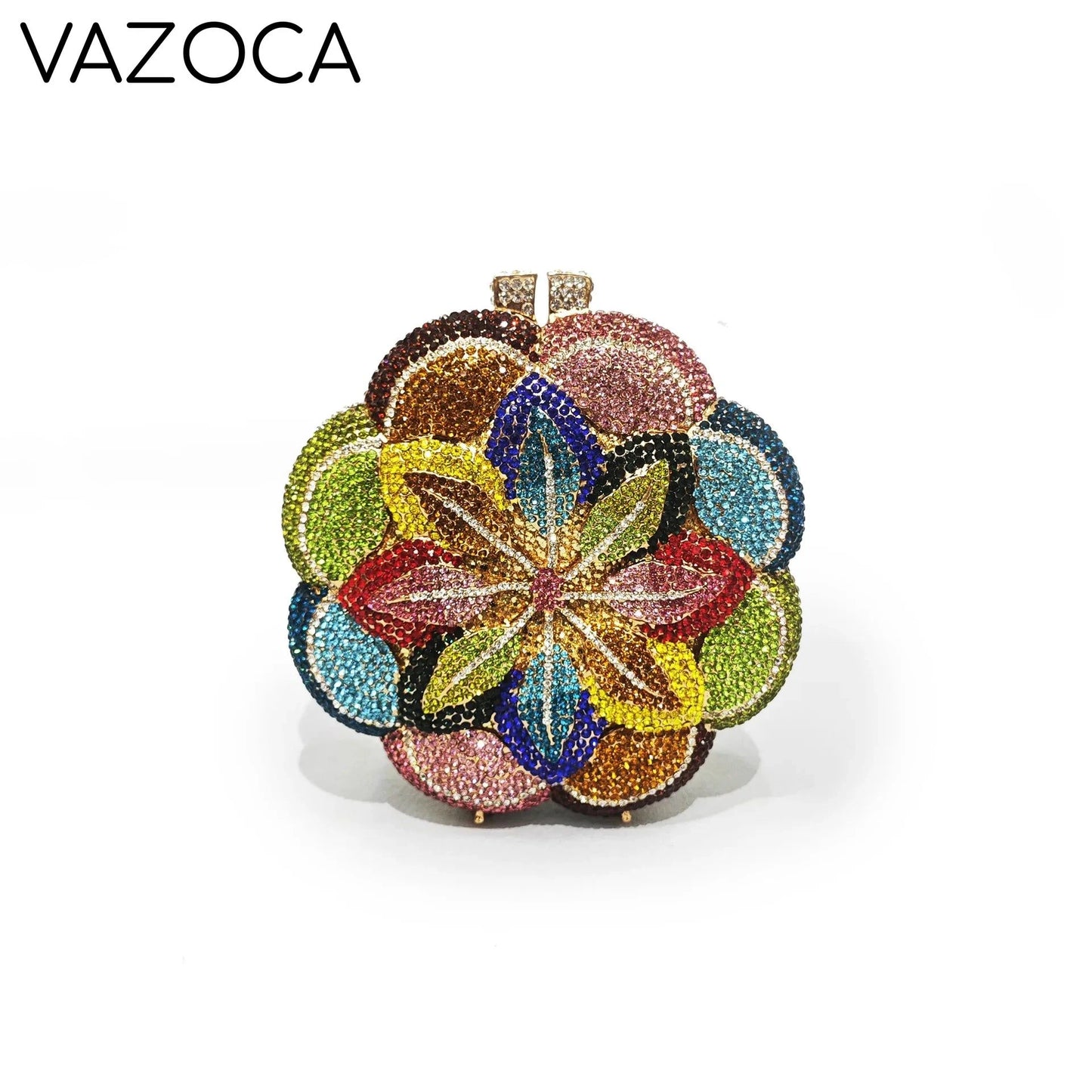 Floral Crystal Clutch Purse
