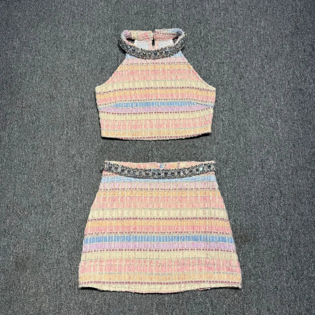 Viana Tweed Mini Skirt Set