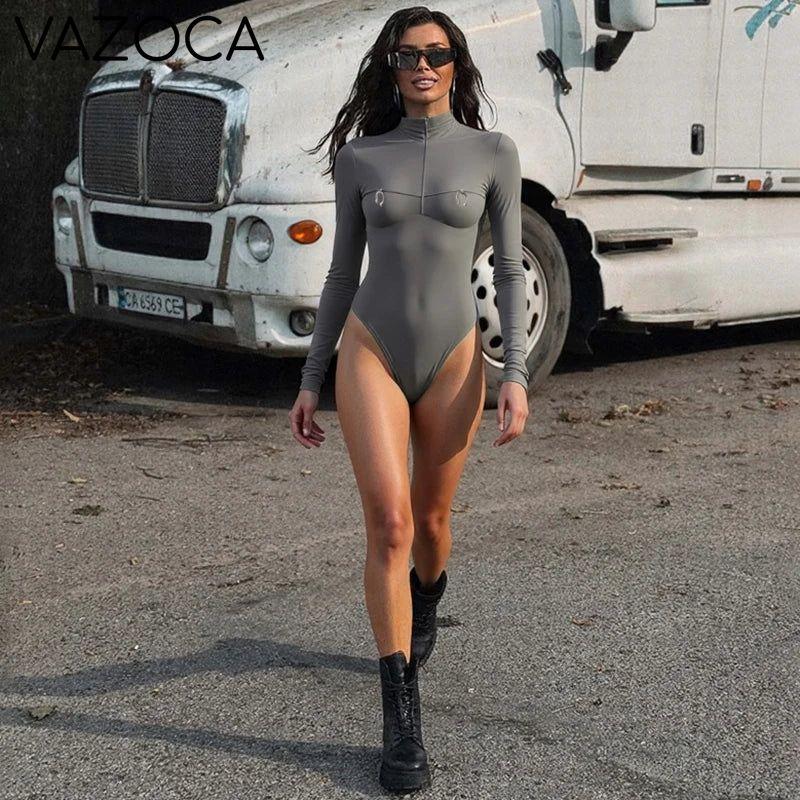 Mock Neck Piercing Bodysuit