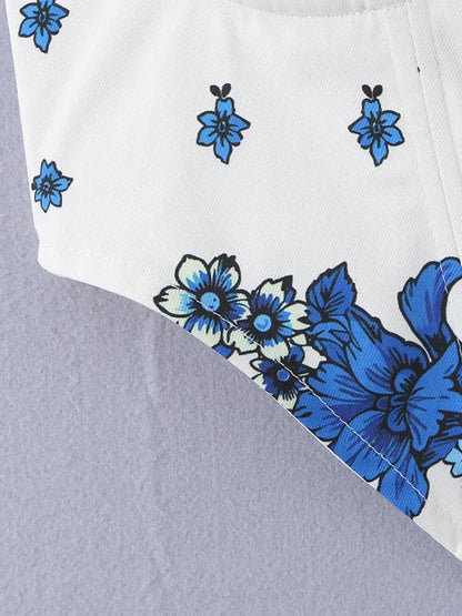 Boho Floral Corset Pants Set