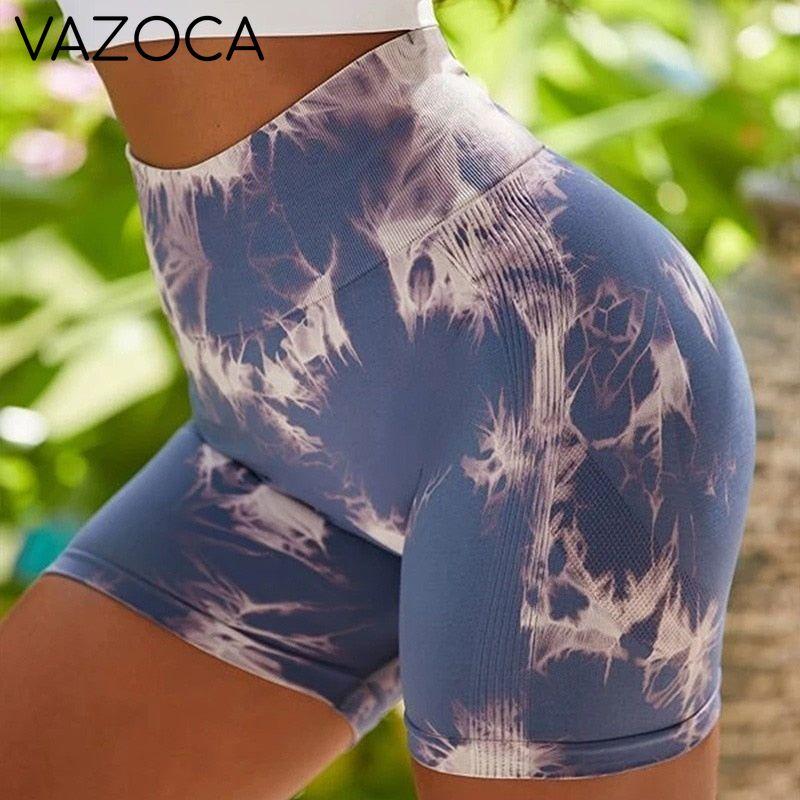 Seamless Tie Dye High Waist Yoga Shorts