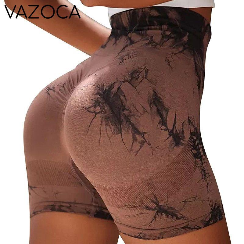 Seamless Tie Dye High Waist Yoga Shorts