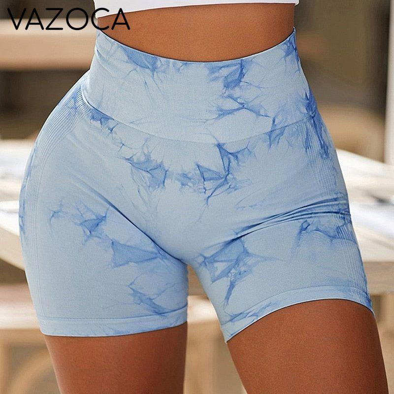 Seamless Tie Dye High Waist Yoga Shorts