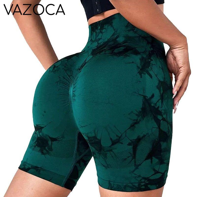 Seamless Tie Dye High Waist Yoga Shorts